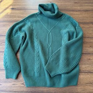 Green Turtleneck Sweater for women